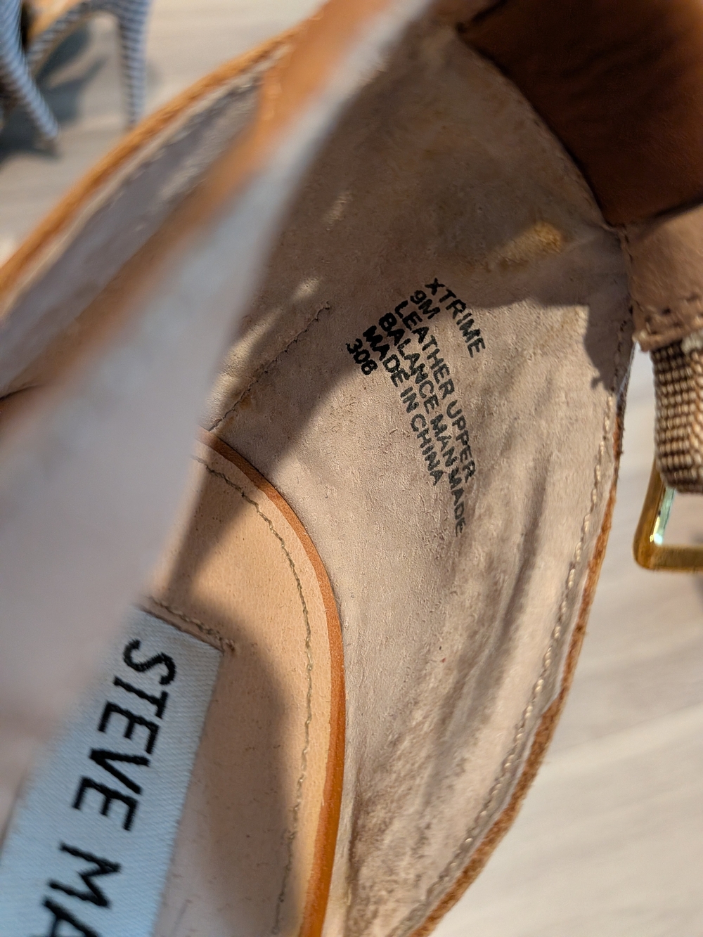 Steve Madden Women's Tan Multi-Stripe Wedge Sandals - Picture 6 of 11